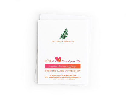 Green Plant Thank You Card | Colorful Botanical Card | Hand-Drawn Houseplant