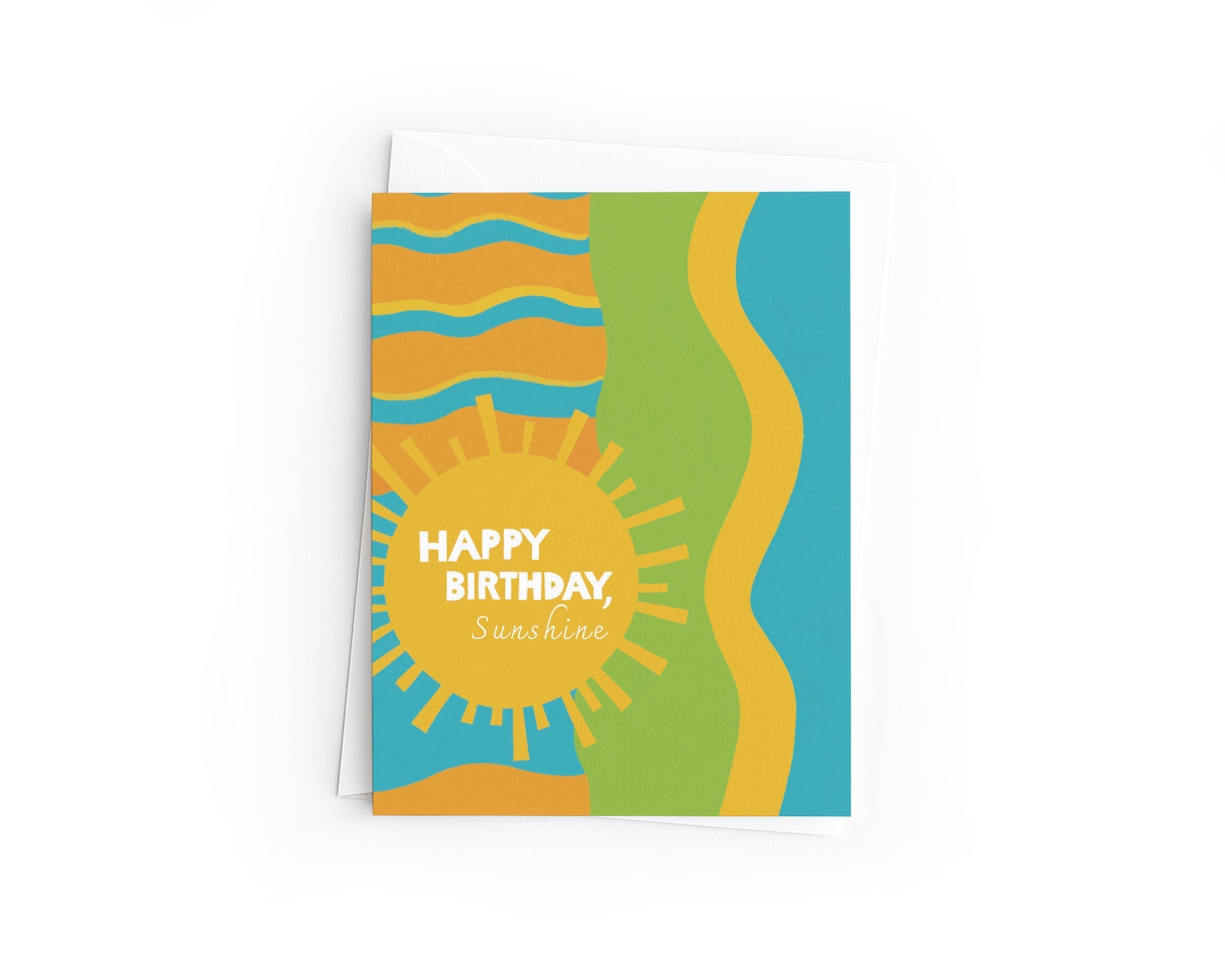 Sunshine Birthday Card | Colorful Summer Beach Vibes