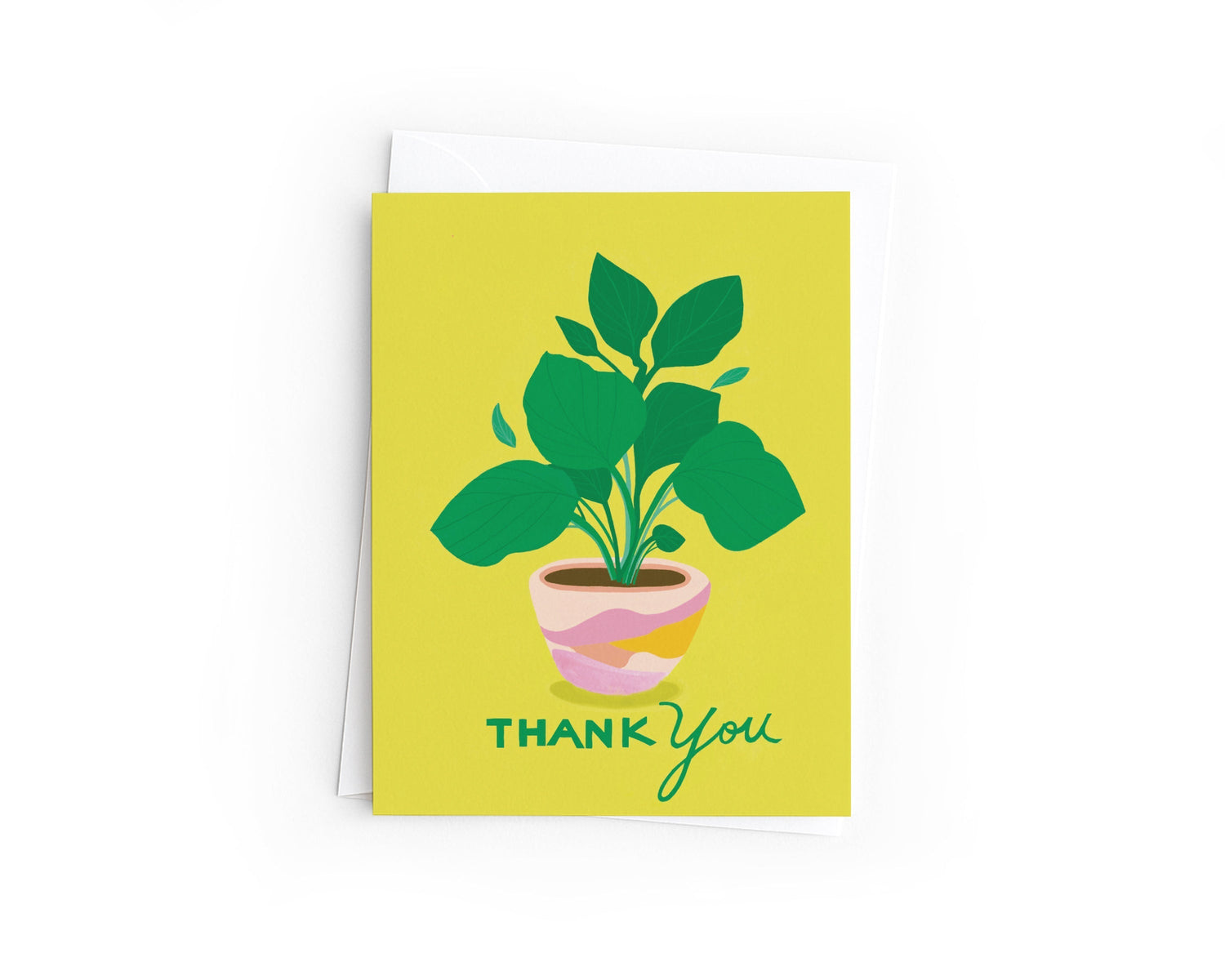 Green Plant Thank You Card | Colorful Botanical Card | Hand-Drawn Houseplant