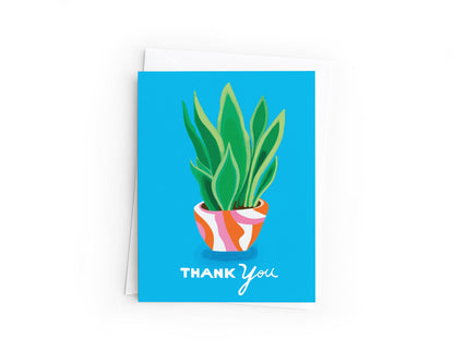 Plant Thank You Card | Hand-Drawn Houseplant | Colorful Botanical Plant