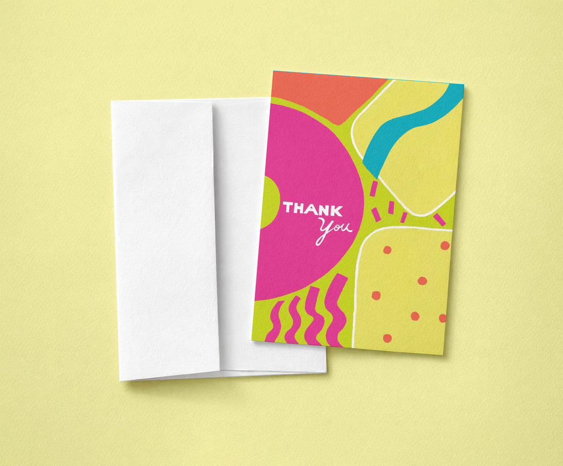 Fun Colorful Thank You Card | Hand-Drawn Summer Greeting, Vibrant Colors
