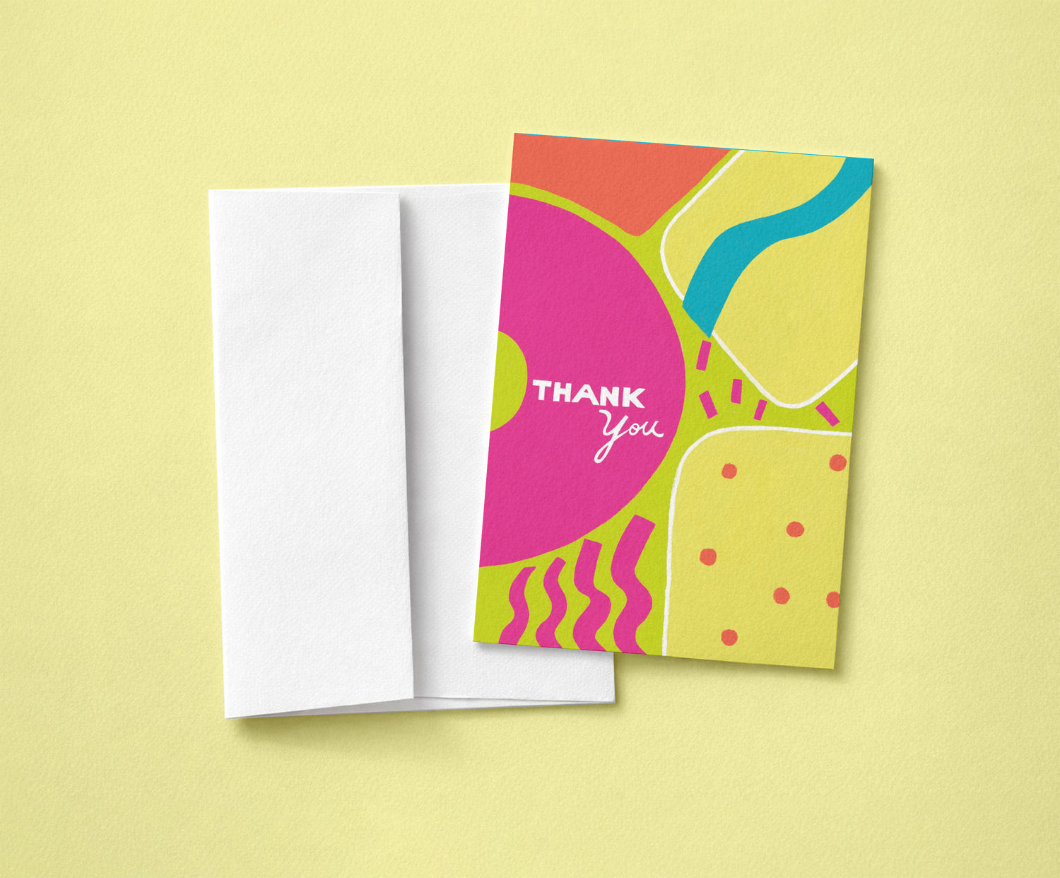 Fun Colorful Thank You Card | Hand-Drawn Summer Greeting, Vibrant Colors