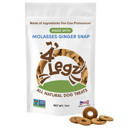 Molasses Ginger Snap Dog Treats for Happy, Healthy Pets - 4Legz