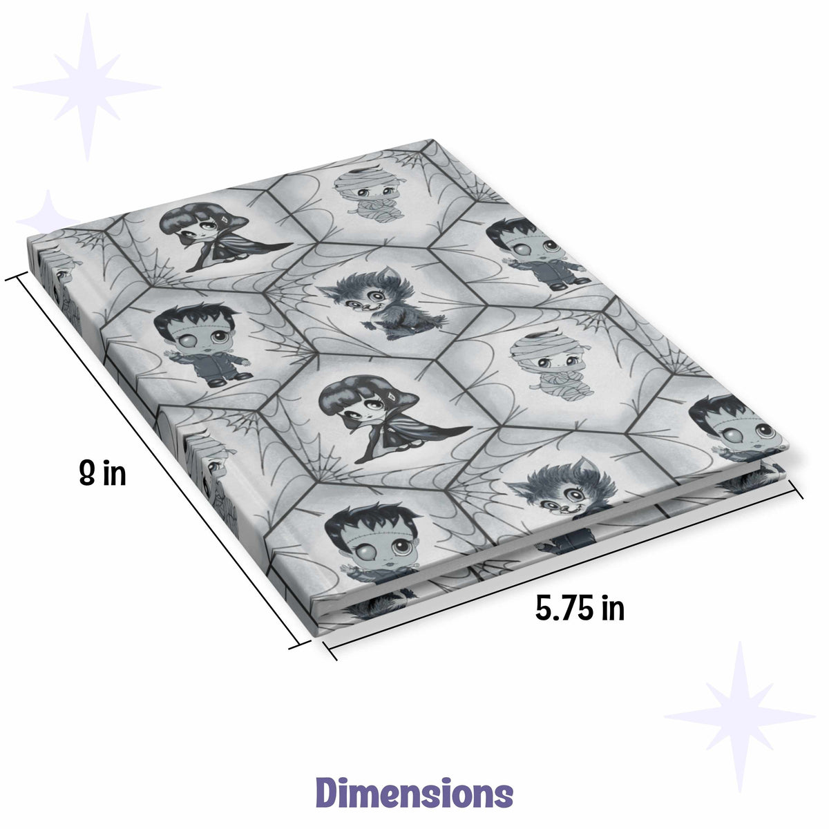 Classic Monster Hardcover Journal, Black and White