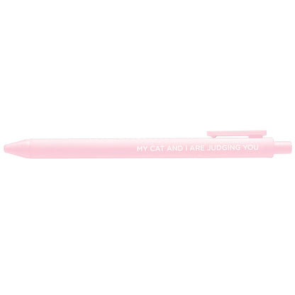 My Cat and I Are Judging You pen styled — funny cat desk pen by MangoIllustrated