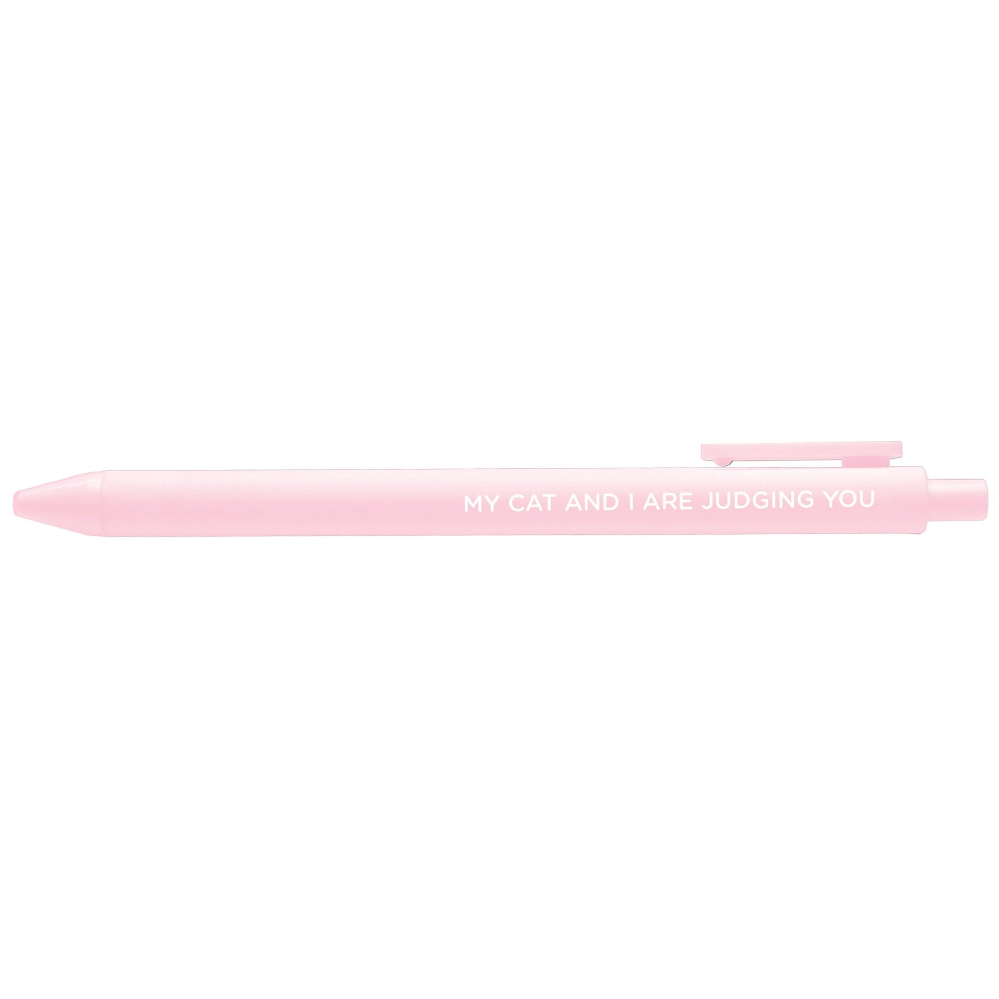 My Cat and I Are Judging You pen styled — funny cat desk pen by MangoIllustrated