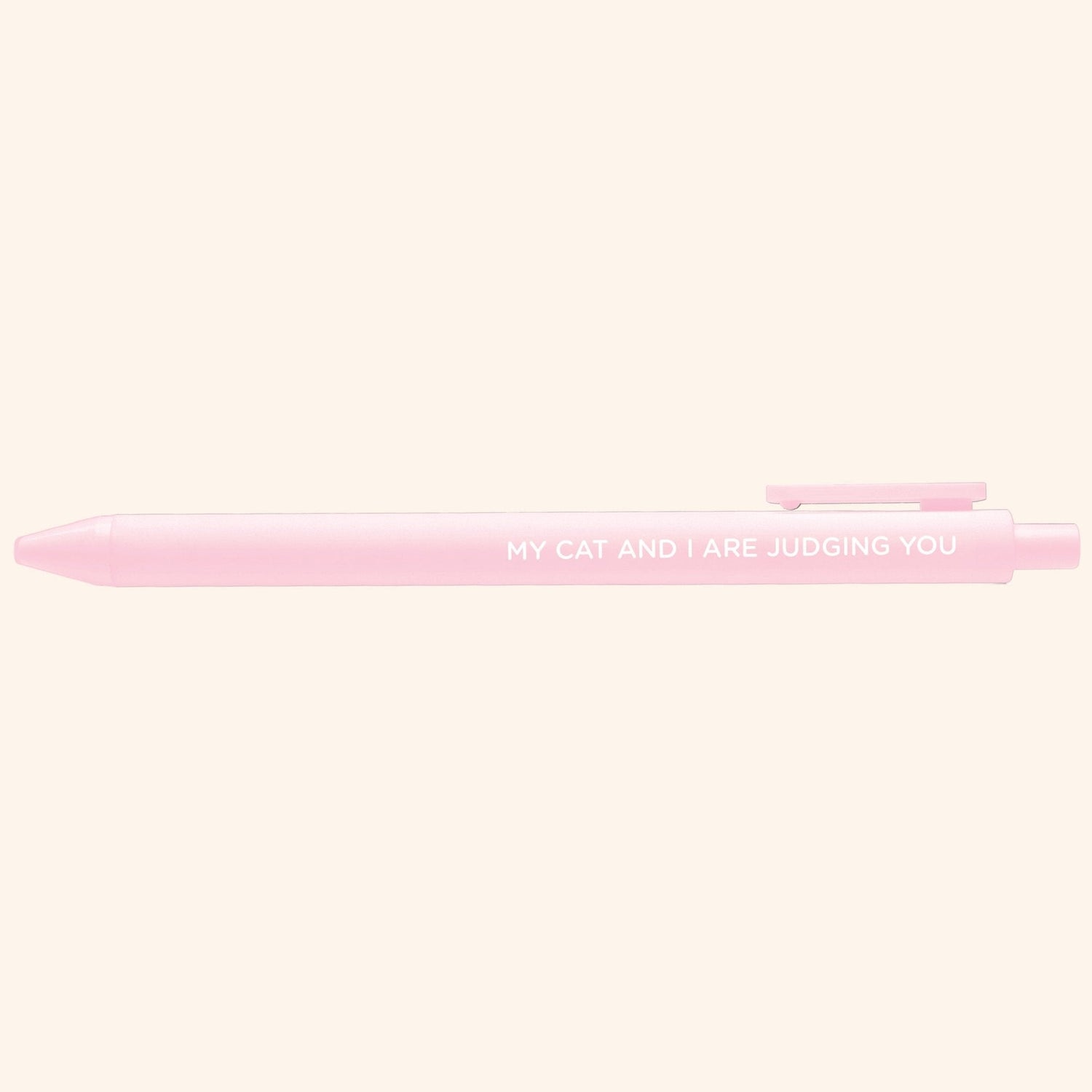 My Cat and I Are Judging You pen flat lay — pet parent pen by MangoIllustrated