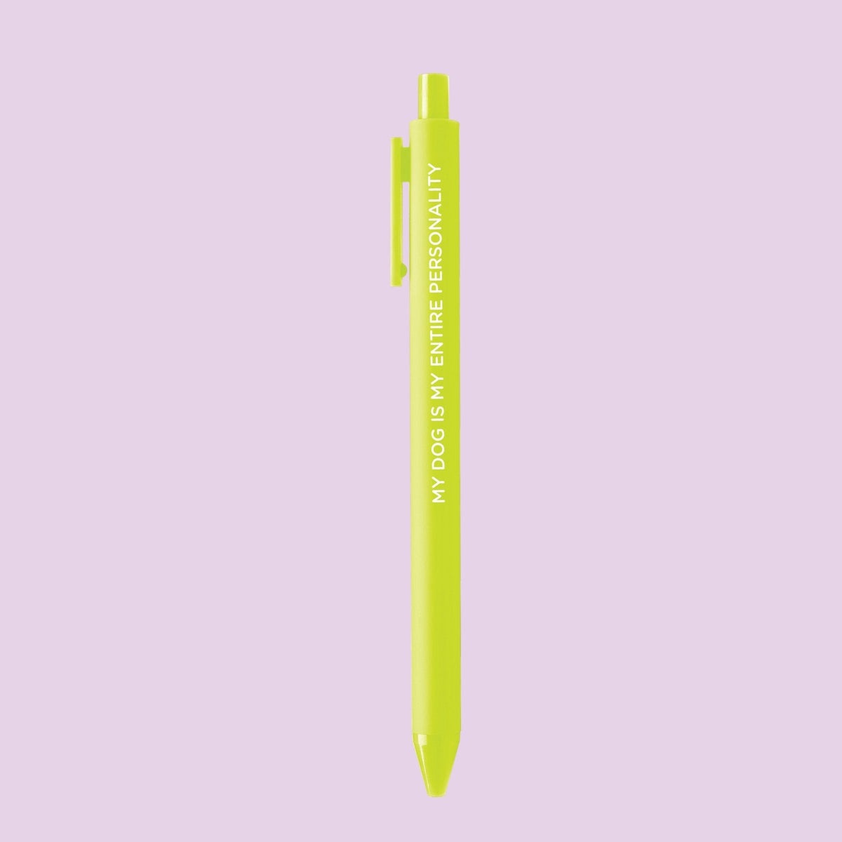 My Dog Is My Entire Personality pen — green fine point gel pen for dog parents by indie artist MangoIllustrated