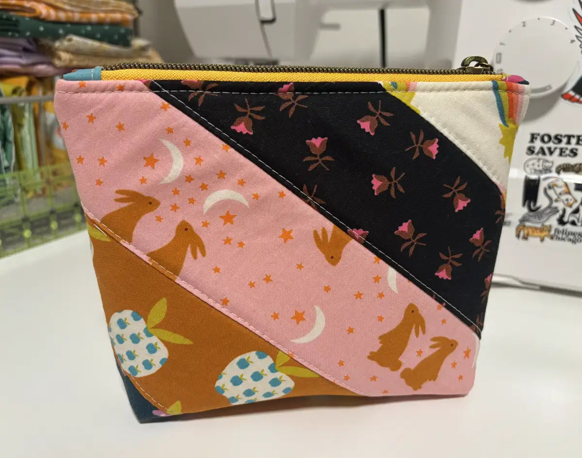 Small Quilted Zipper Pouch | Makeup or Travel Pouch