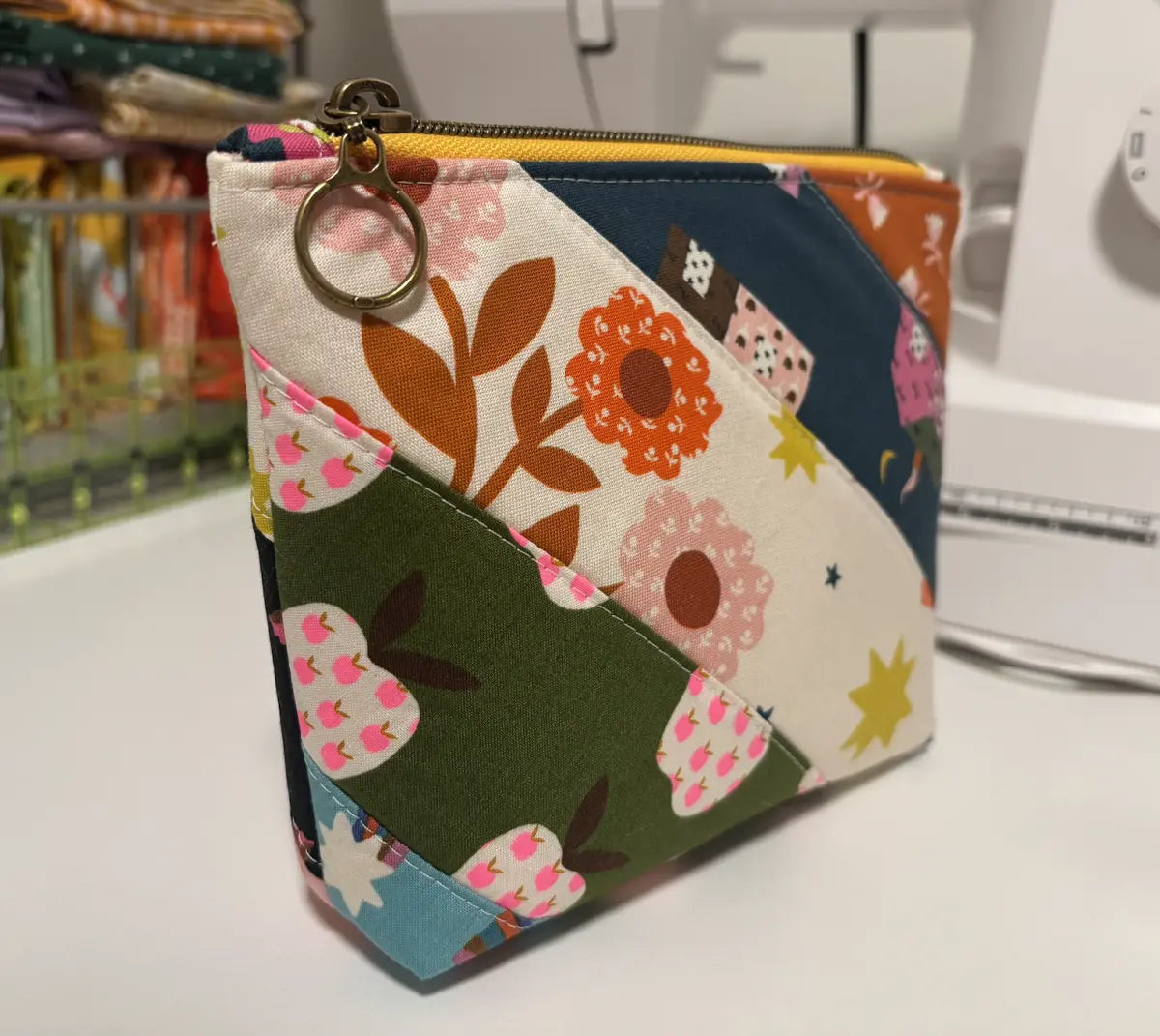 Small Quilted Zipper Pouch | Makeup or Travel Pouch