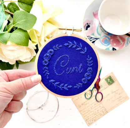 Cunt monochrome embroidery // PDF Pattern Download 4" Hoop