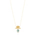 24k gold water lily and larimar handmade pendant necklace, ethical jewelry gifts online