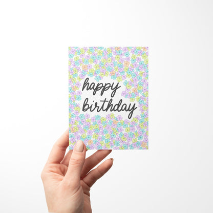 Neon Florals Birthday Card - MangoIllustrated - Greeting Cards