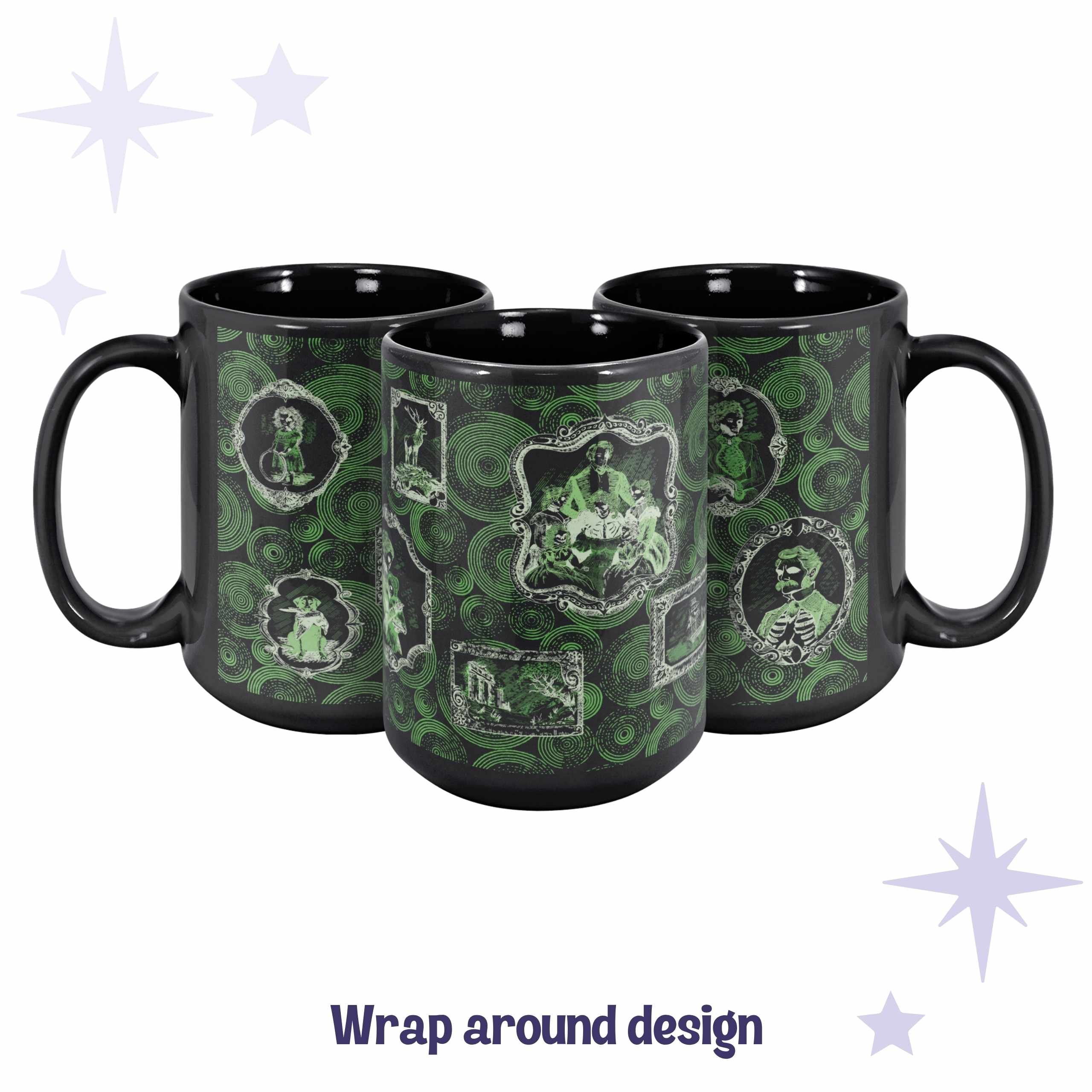 Domestic Zombie Portrait Gallery Mug, Neon Green
