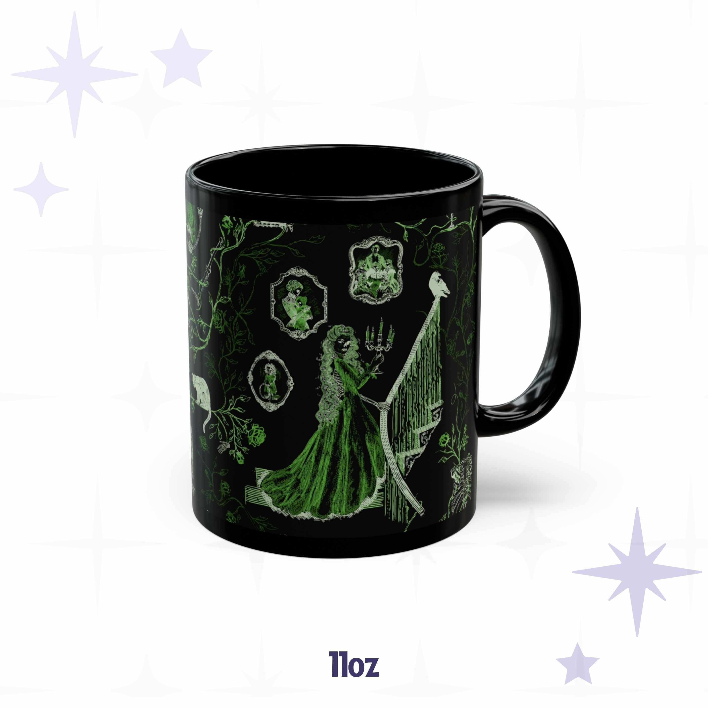 Domestic Zombie Toile Mug, Neon Green