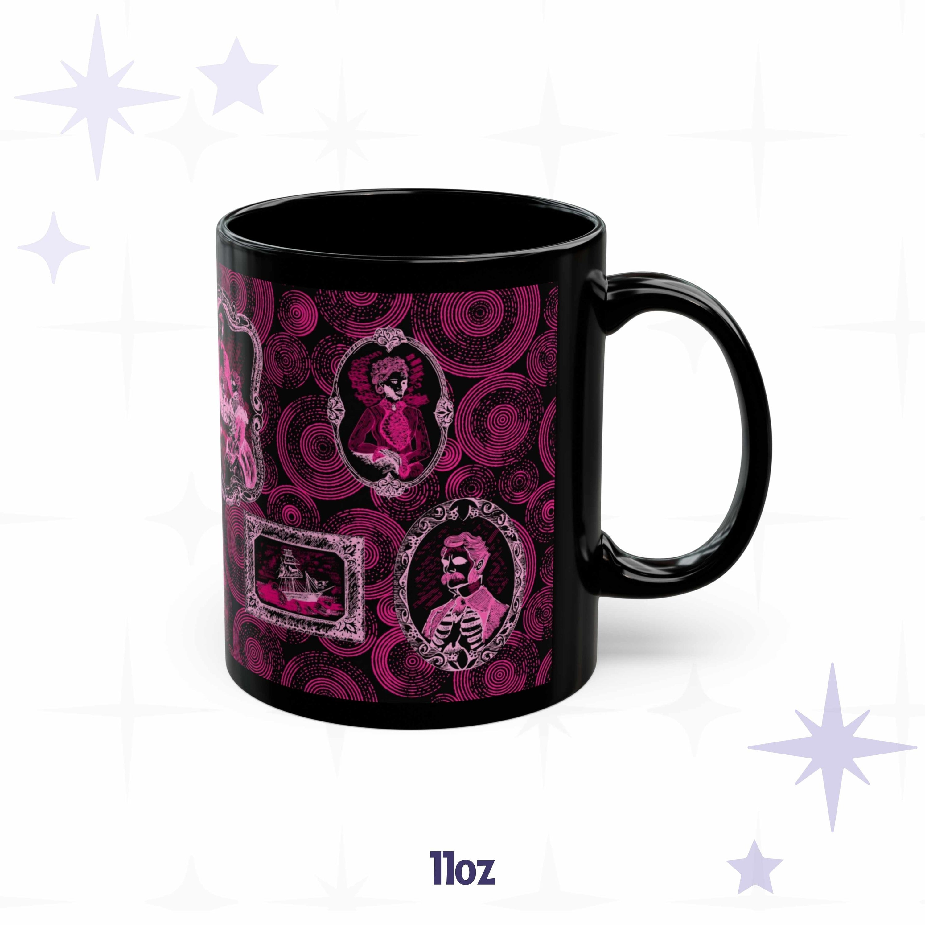 Domestic Zombie Portrait Gallery Mug, Neon Pink