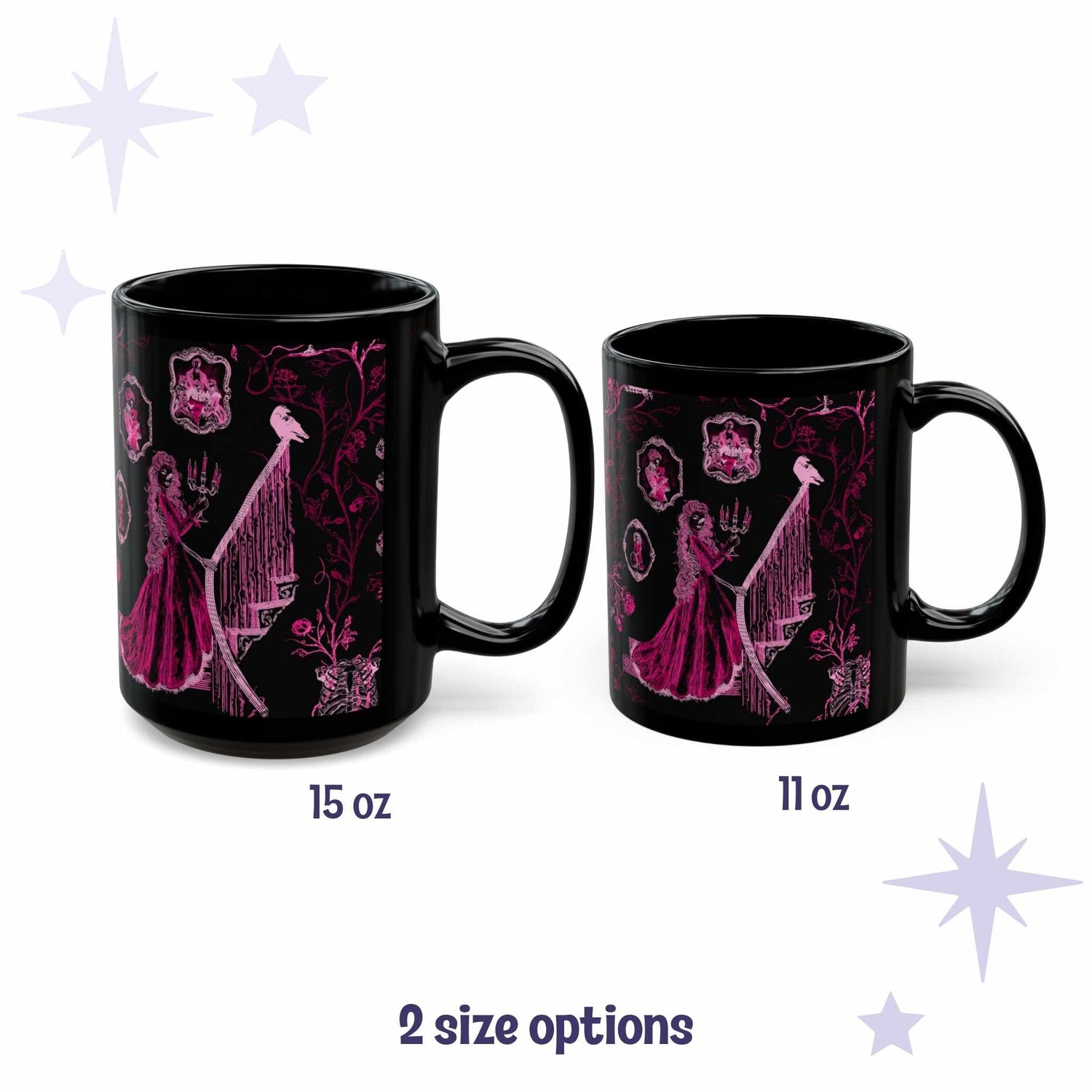 Domestic Zombie Toile Mug, Neon Pink
