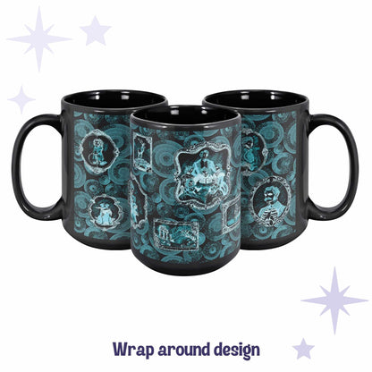 Domestic Zombie Portrait Gallery Mug, Neon Cyan