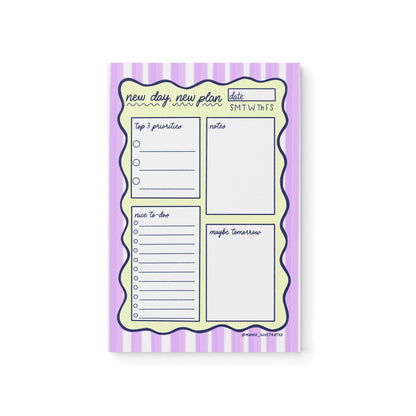 New Day New Plan Daily Planner Notepad