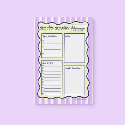 New Day New Plan Daily Planner Notepad