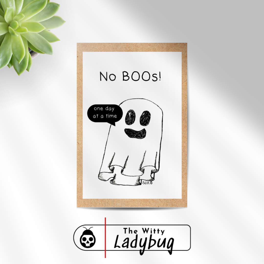 No Boos Sobriety Greeting Card (2025)