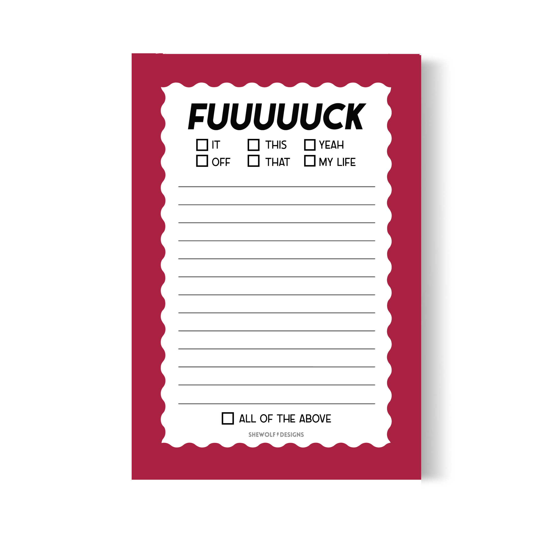Fuck Checklist Notepad