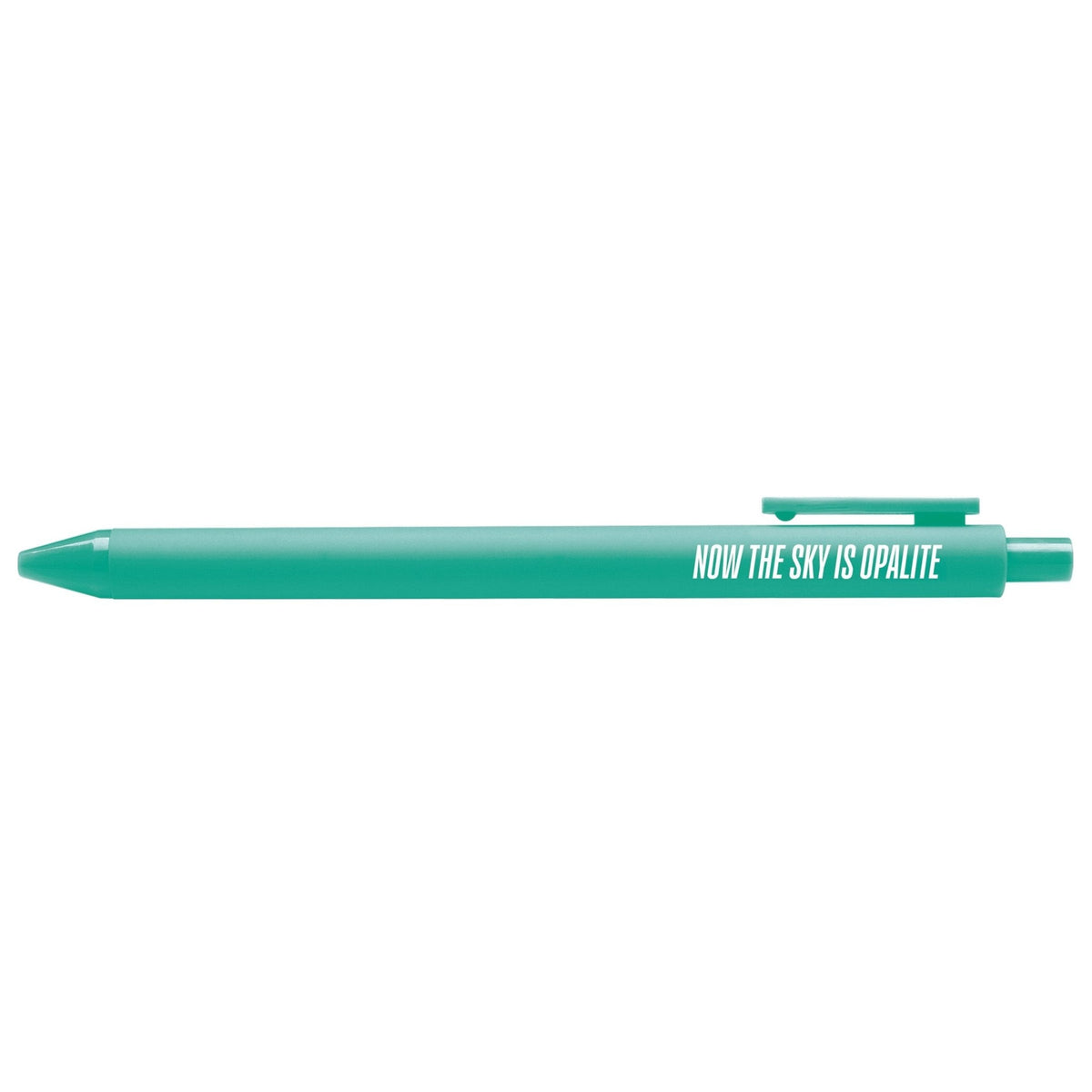 Now The Sky Is Opalite pen — teal barrel Showgirl era gel pen by MangoIllustrated