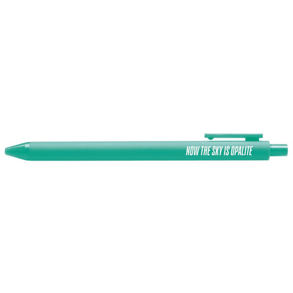 Now The Sky Is Opalite pen — teal barrel Showgirl era gel pen by MangoIllustrated
