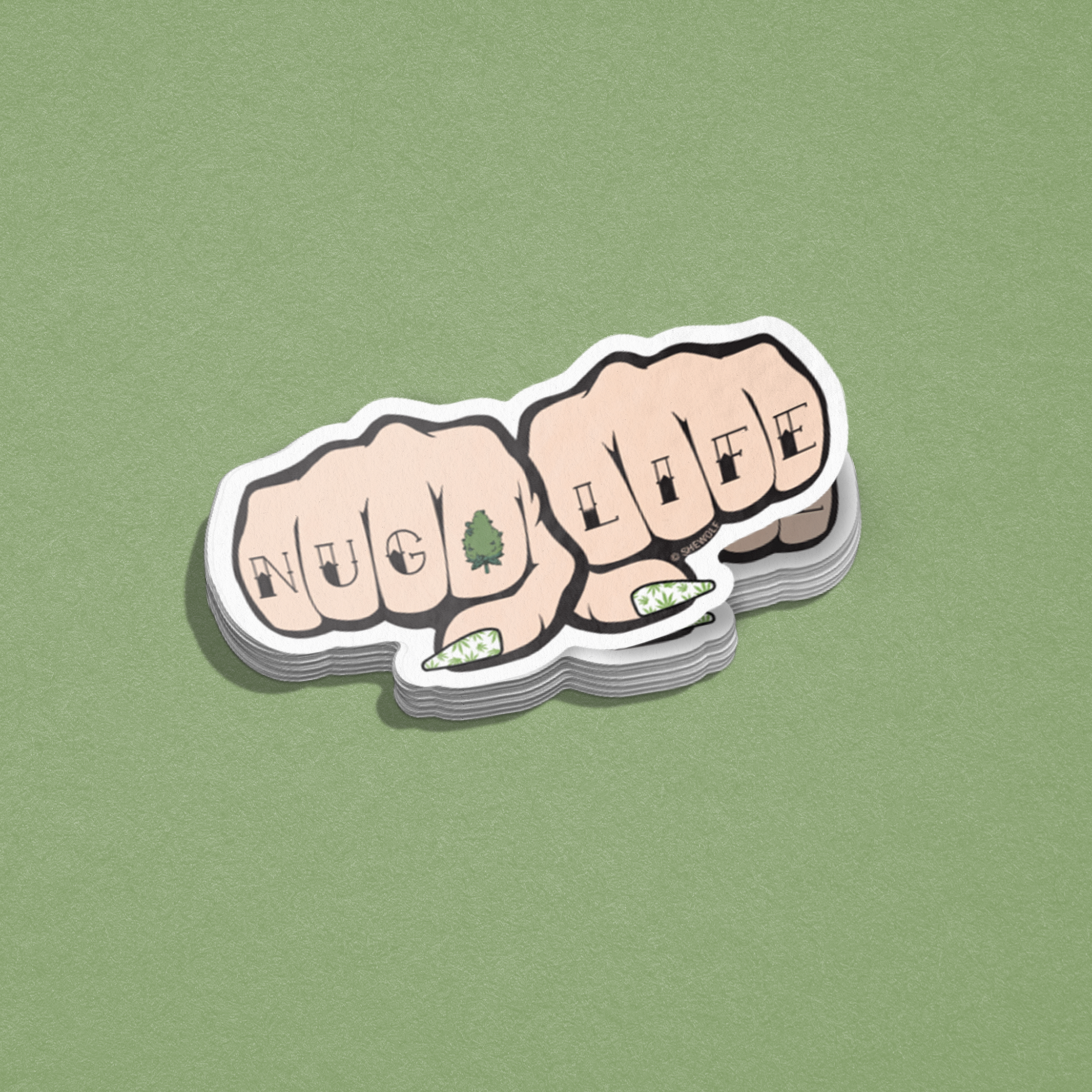 Nug life tattoo sticker