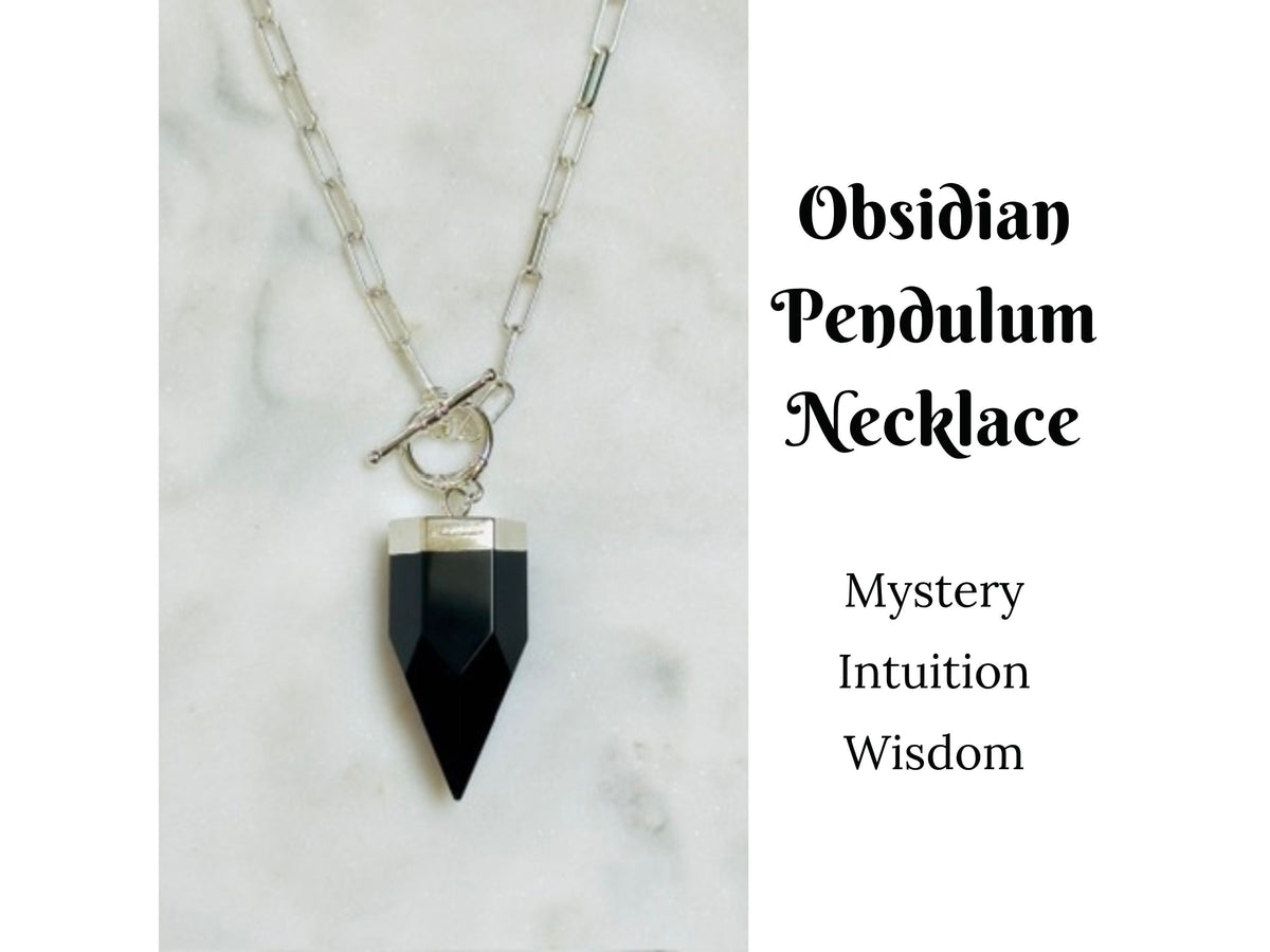 Crystal Pendulum Necklace Silver or Gold Chain