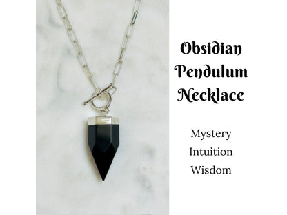 Crystal Pendulum Necklace Silver or Gold Chain