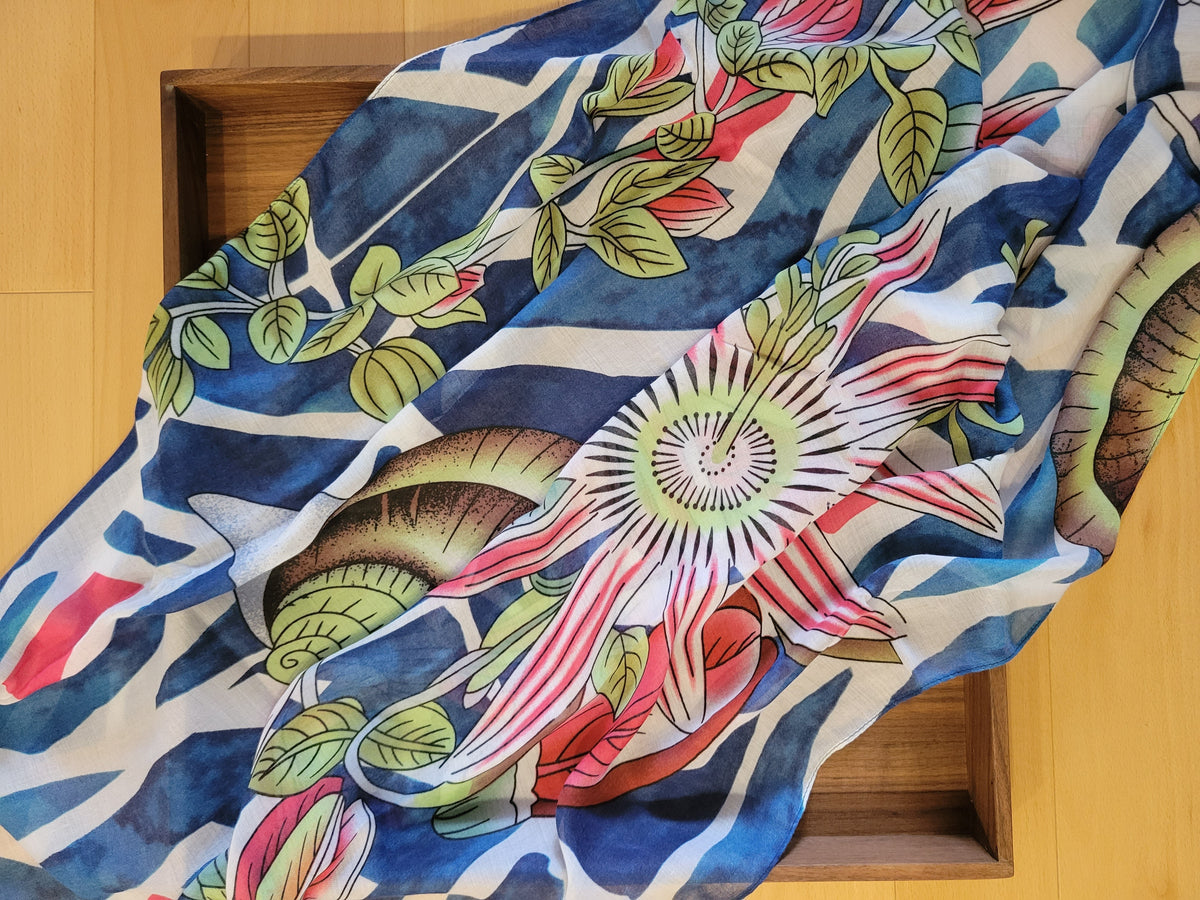 Ocean Delight Pashmina, Sarong, Pareo Wrap, or Swimsuit Cover Up
