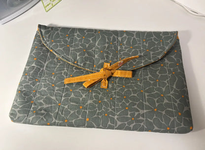 Quilted Laptop Case with Tie Close