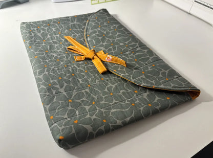 Quilted Laptop Case with Tie Close