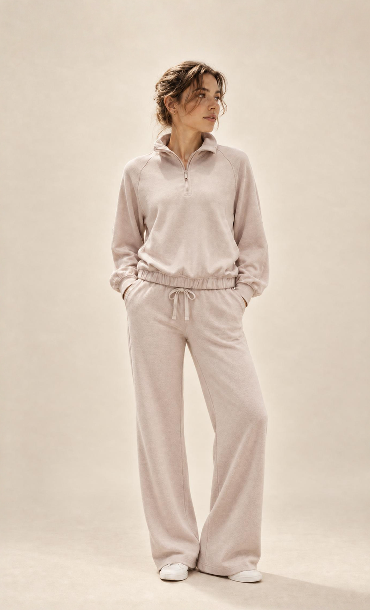 RIB BRUSHED STRAIGHT PANTS