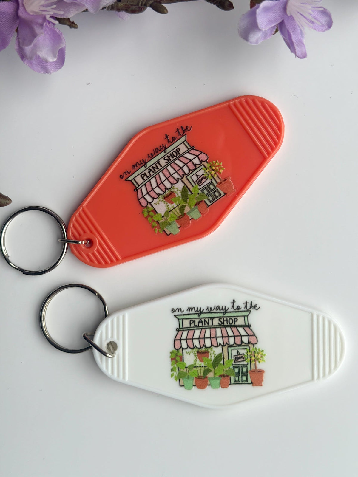 On My Way to the Plant Shop Motel Keychain