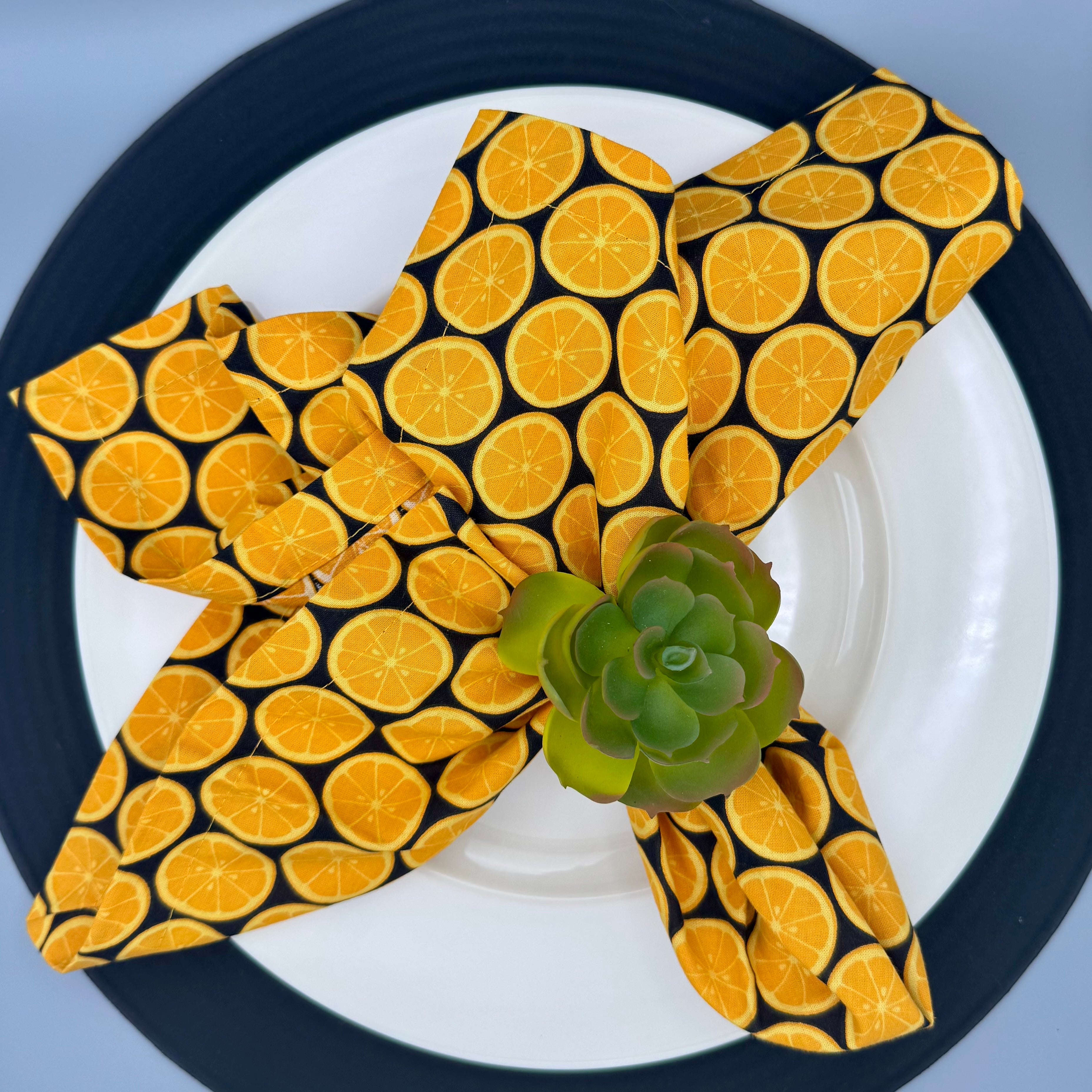 100% Cotton Napkins - Set of 2 - Oranges