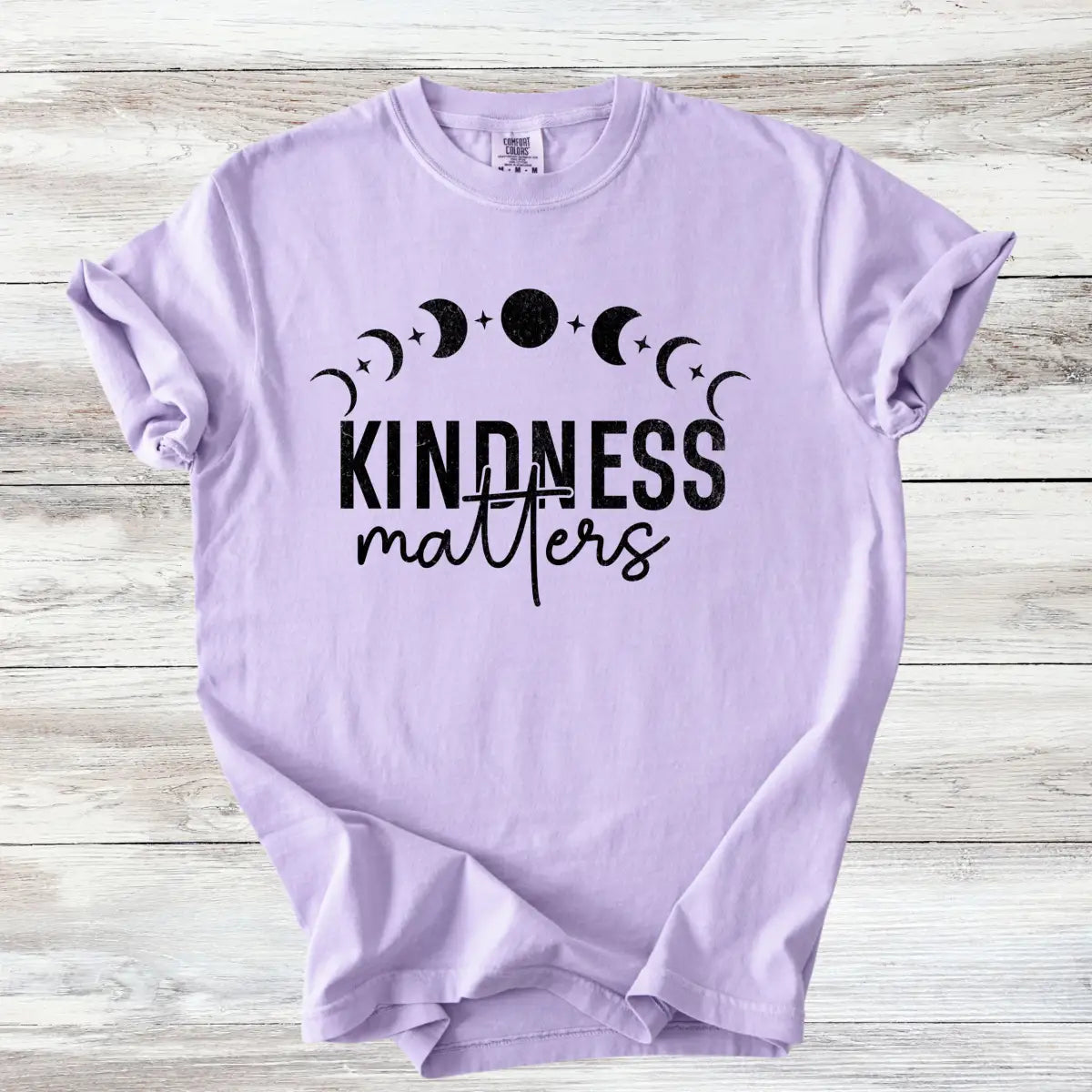 Kindness Matters T-Shirt, Moon Phases Celestial Design, Witchy Positivity Tee