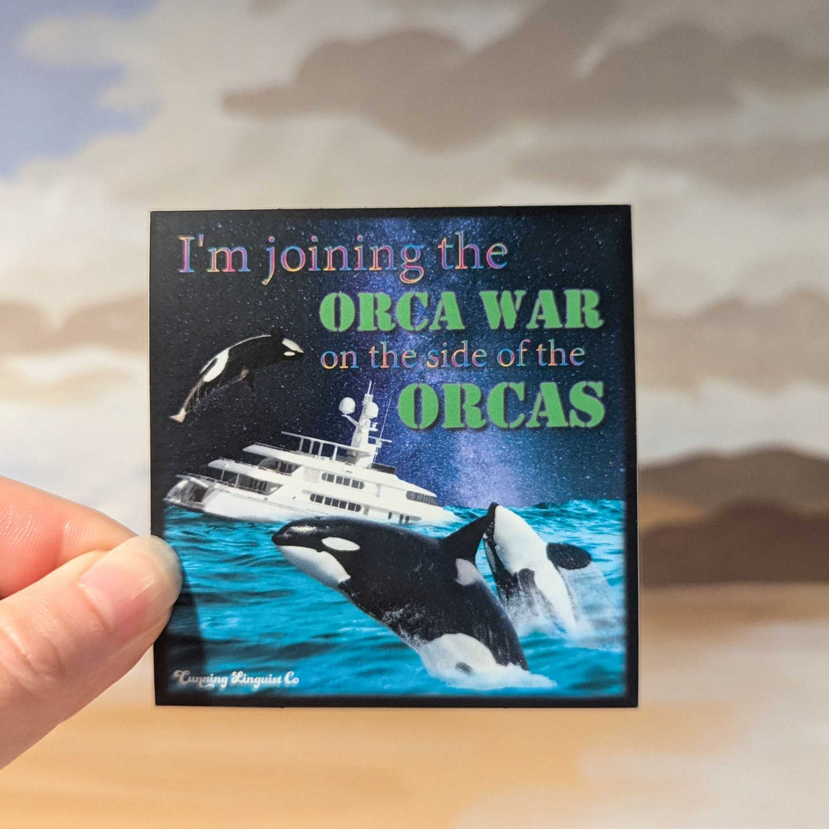 Joining the Orca War sticker