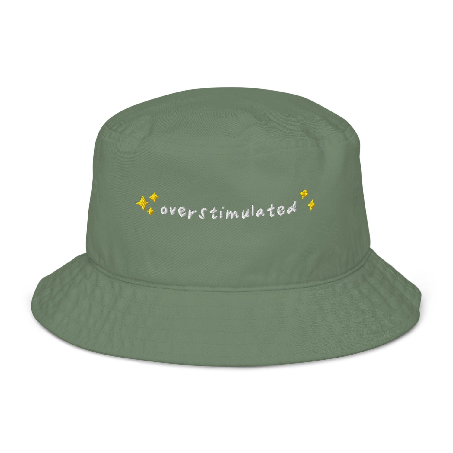 Overstimulated Embroidered Organic Cotton Bucket Hat