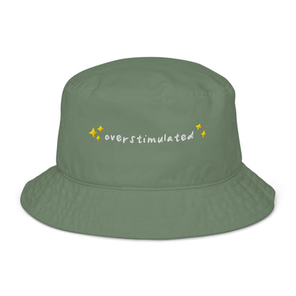 Overstimulated Embroidered Organic Cotton Bucket Hat