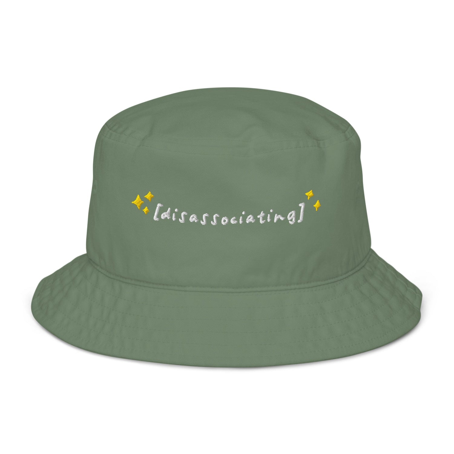 Disassociating Embroidered Organic Cotton Bucket Hat