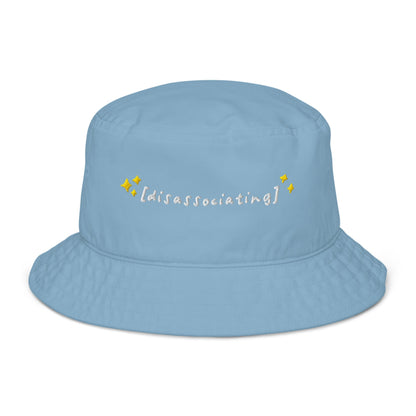 Disassociating Embroidered Organic Cotton Bucket Hat
