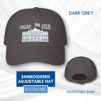 our-house-white-house-illustration-dad-cap-anti-trump-patriotic-baseball-hat-dark-grey