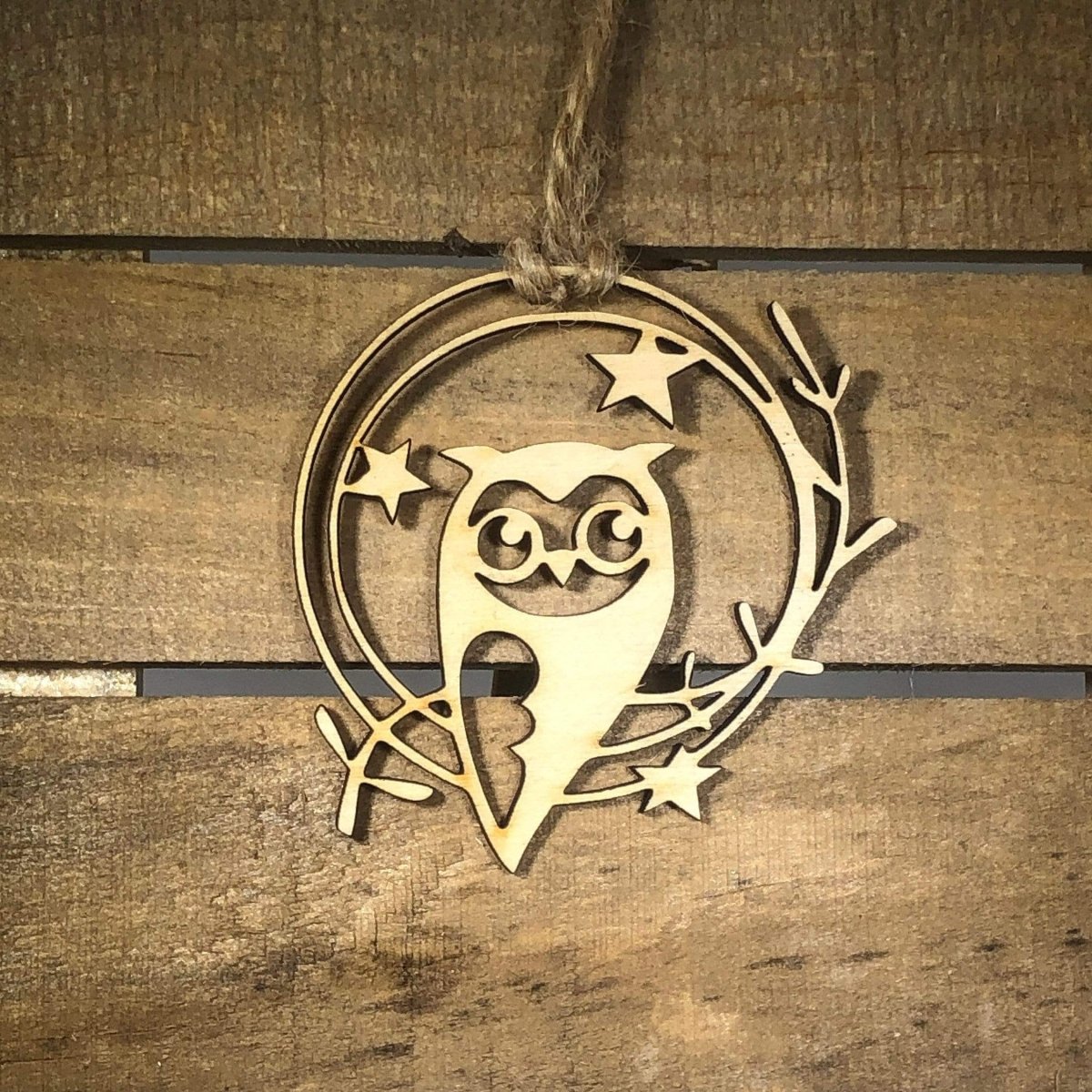 Owl Christmas Wooden Ornaments - - Cate&