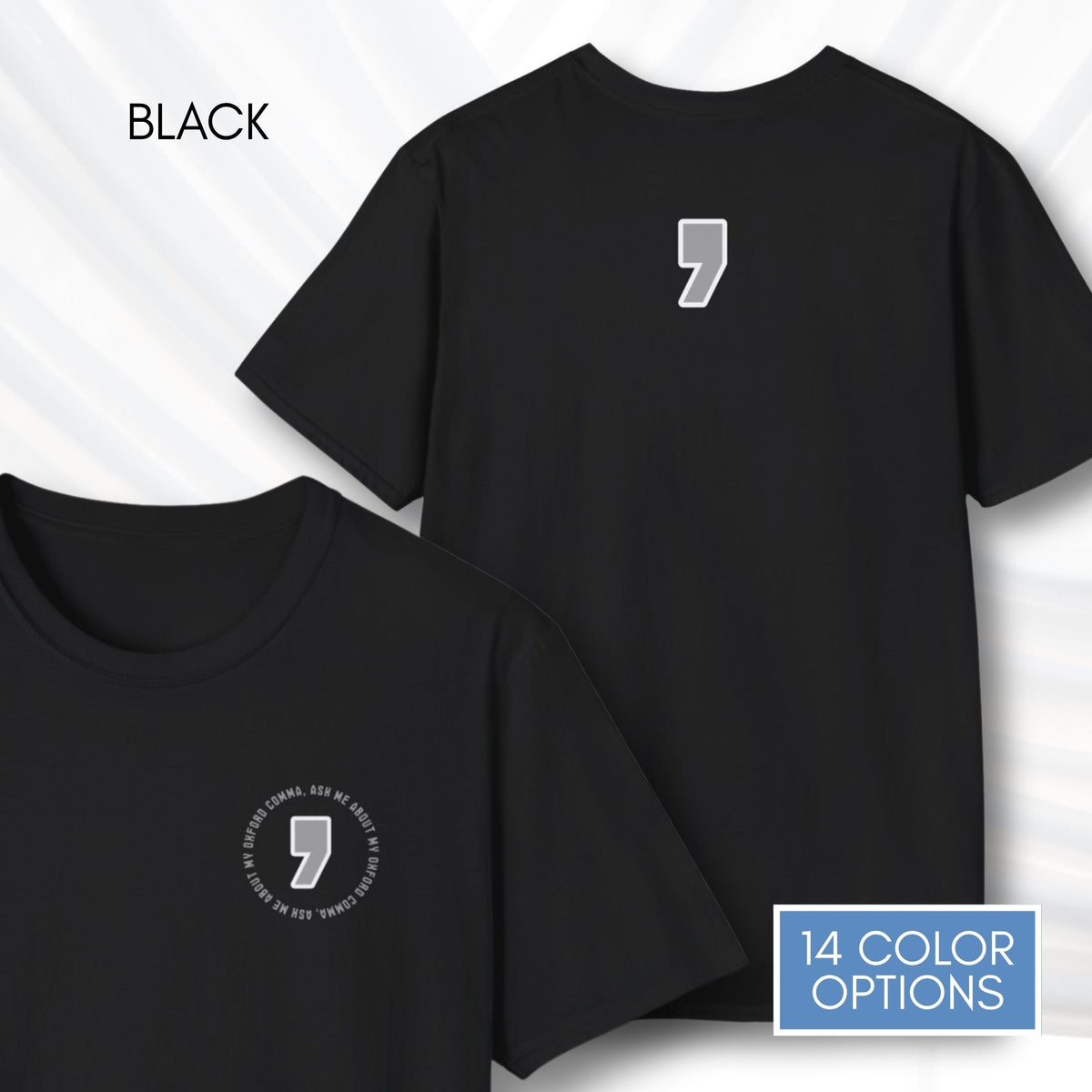 oxford-comma-unisex-crewneck-tshirt-literary-apparel-english-language-tee-teacher-gift-language-arts-black
