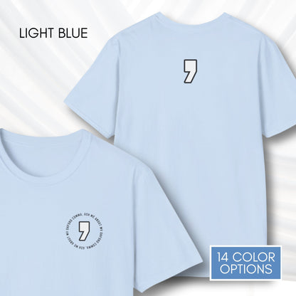 oxford-comma-unisex-crewneck-tshirt-literary-apparel-english-language-tee-teacher-gift-language-arts-light-blue