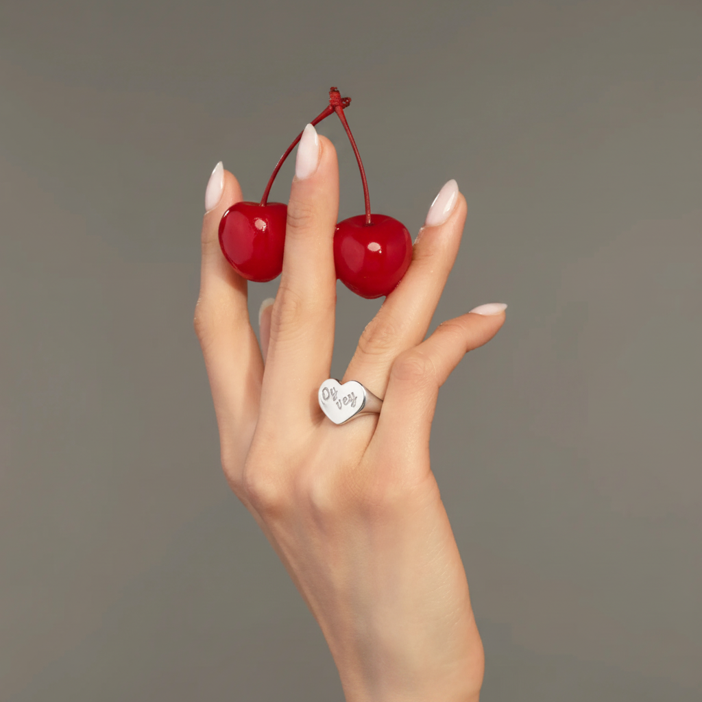 Oy Vey Ring Sterling Silver - Cherry Photo