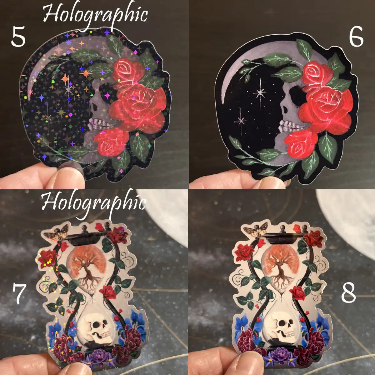 Set of Three Stickers, Dark Fantasy and Gothic Original Paintings
