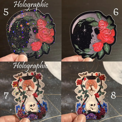 Set of Three Stickers, Dark Fantasy and Gothic Original Paintings